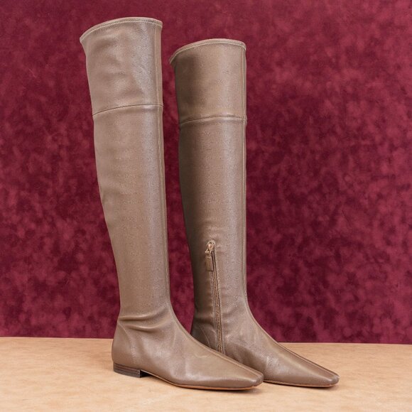 Vince Shoes - Vince Women Nissa Brown Leather OTK Zip Low Heel Fashion Boots sz 8US EUR 38